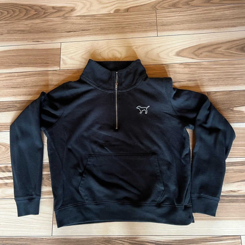 PINK Victoria's Secret Black Zip-Up Sweater